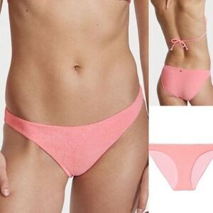 VICTORIA'S SECRET TERRY CLOTH PINK BIKINI SWIMSUIT BOTTOM-MEDIUM~NWT~$26.95